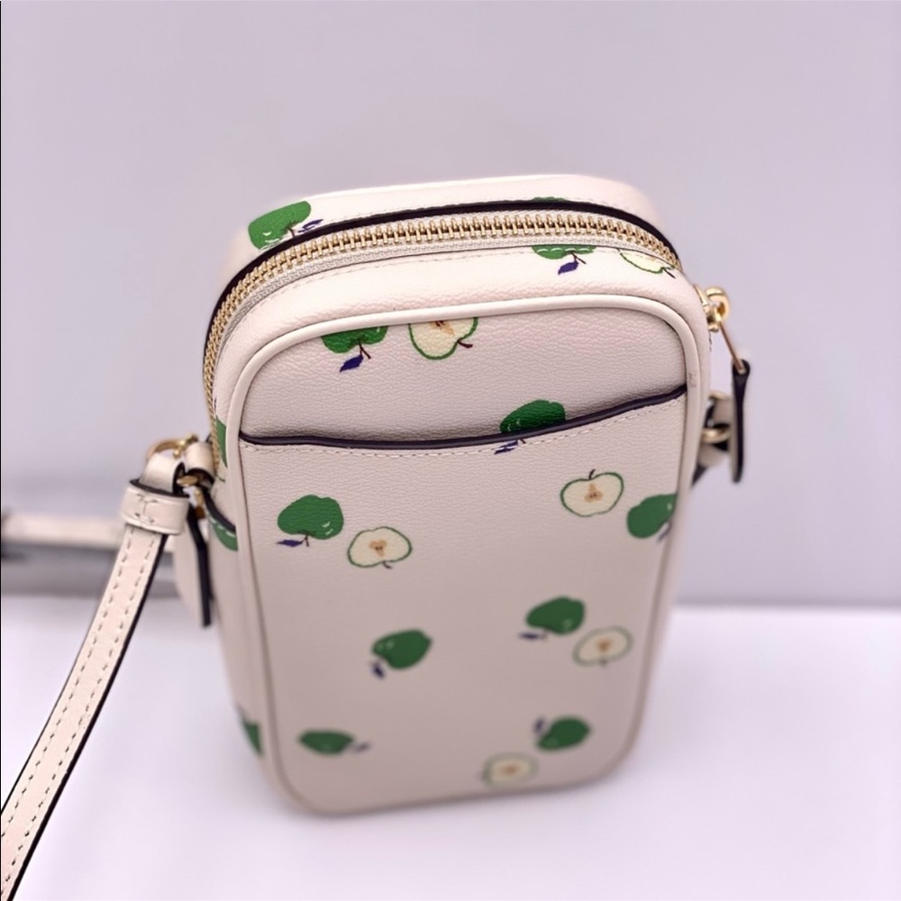 Coach North/South Zip Crossbody With Apple Print - Picture 6 of 8